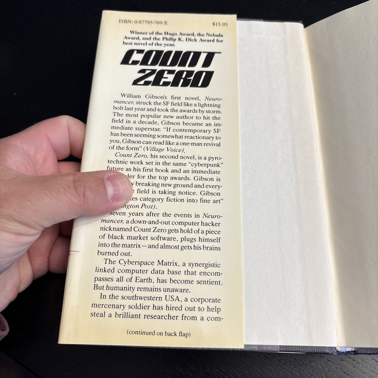 Count Zero William Gibson 1/1 Hardcover