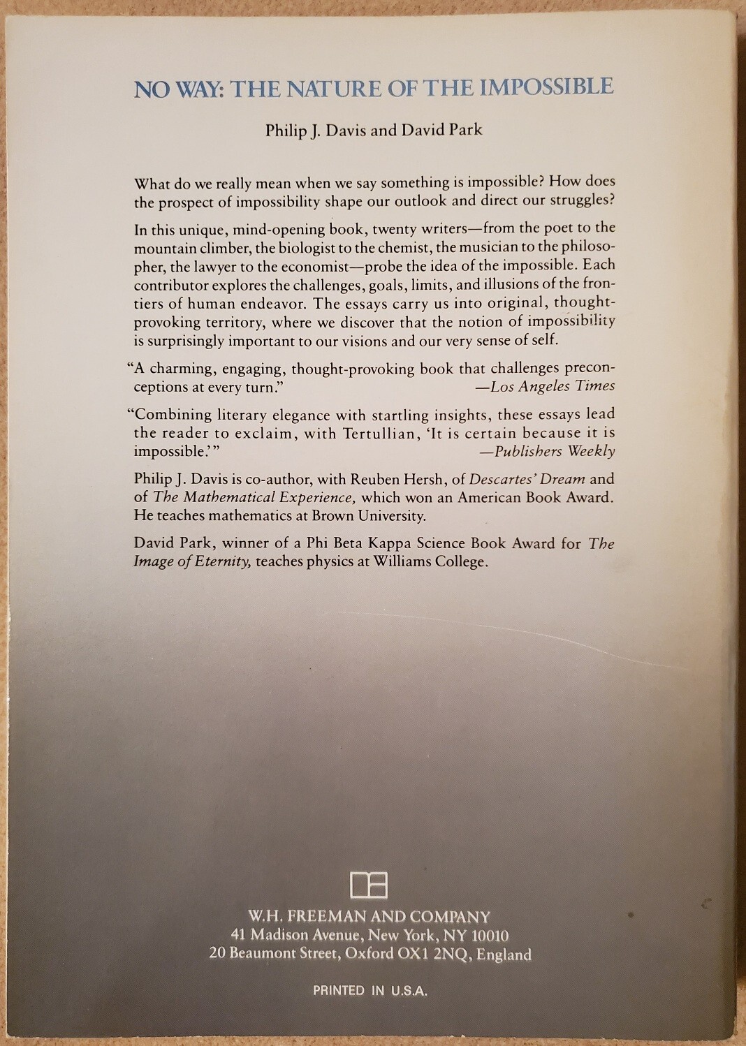 No Way : The Nature of the Impossible