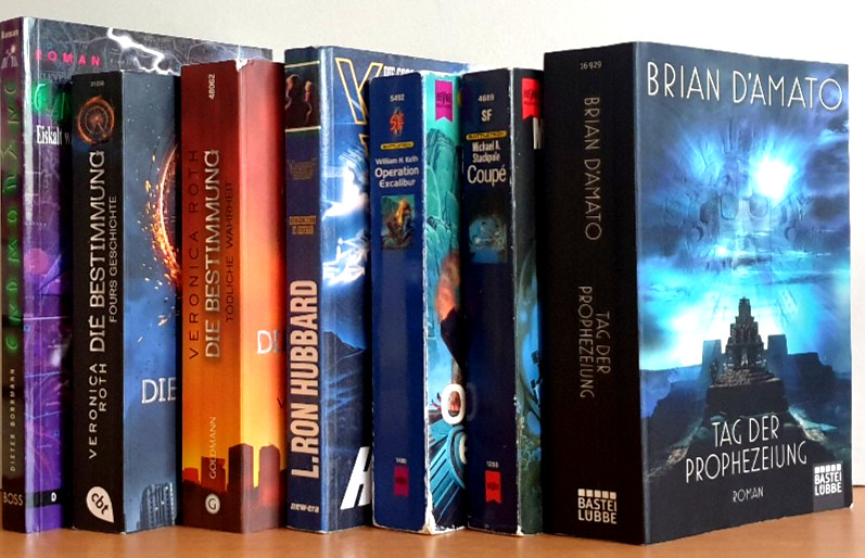 BUCHPAKET+7 BÜCHER+SCIENCE-FICTION+ BRIAN D´AMATO+ L. RON HUBBARD +TB+BUNDLE