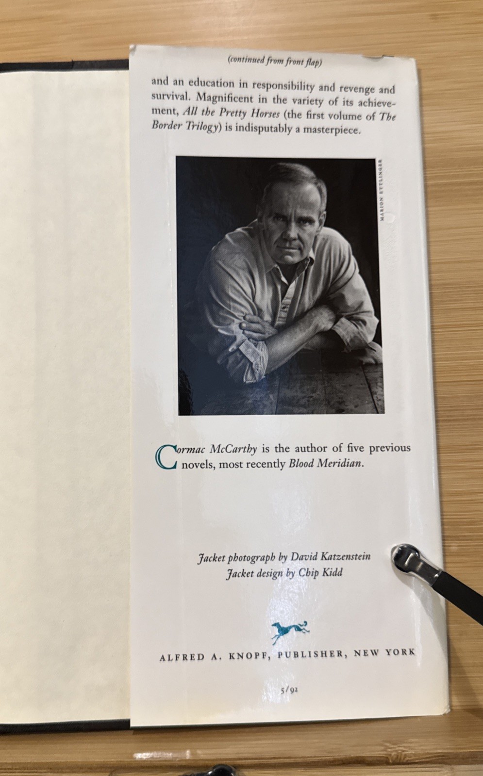 All the Pretty Horses – Cormac Mccarthy (Hardcover) First Edition/1st Print, VG