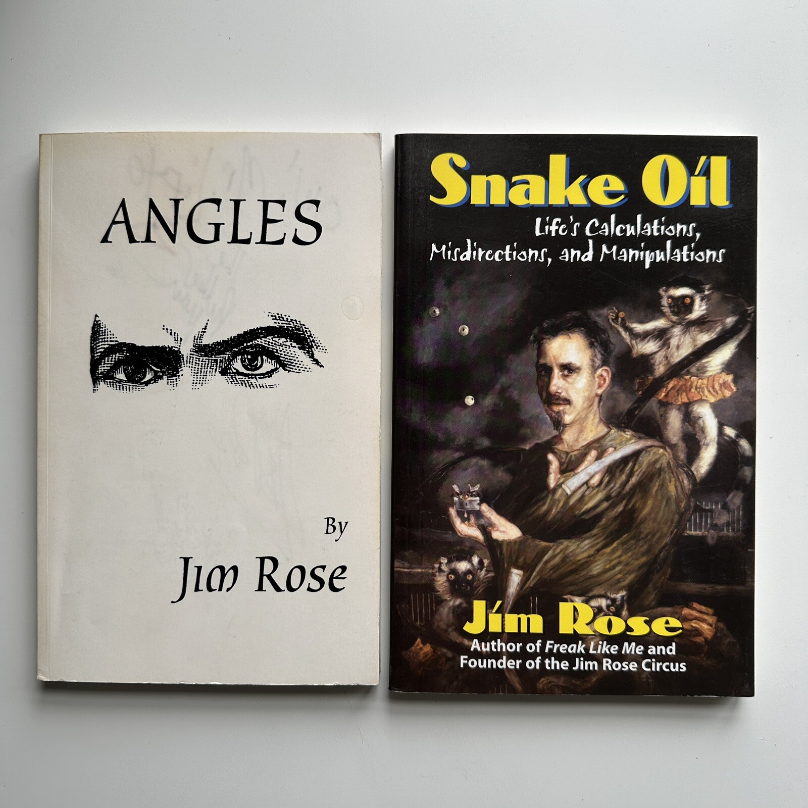 ANGLES by JIM ROSE Circus Paperback Signed Bebe Lifto Rubber Dude + Snake Oil