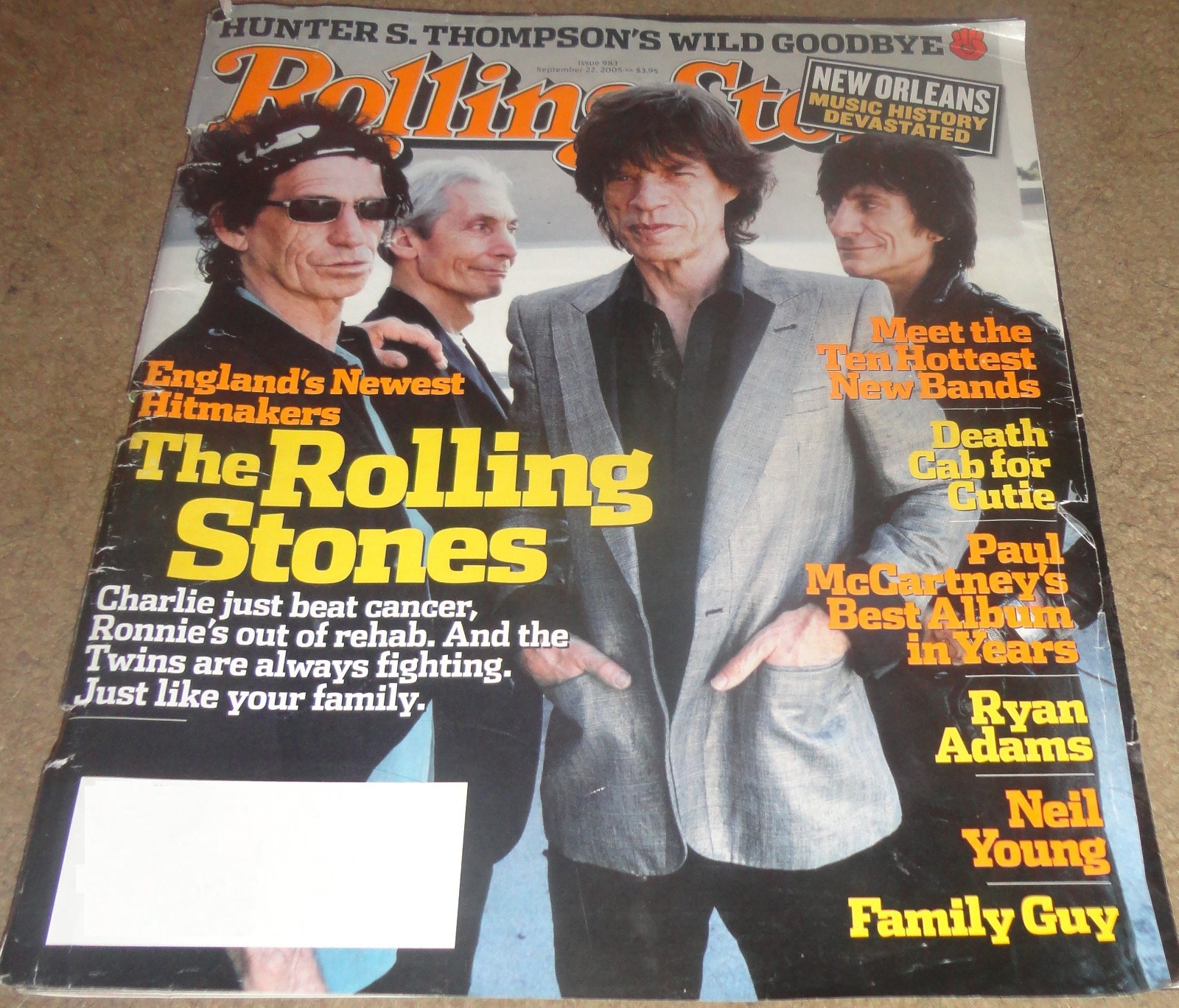 ROLLING STONE MAGAZINE – 9/22/05 – THE ROLLING STONES, RICK RUBiN, FLOOD – #983