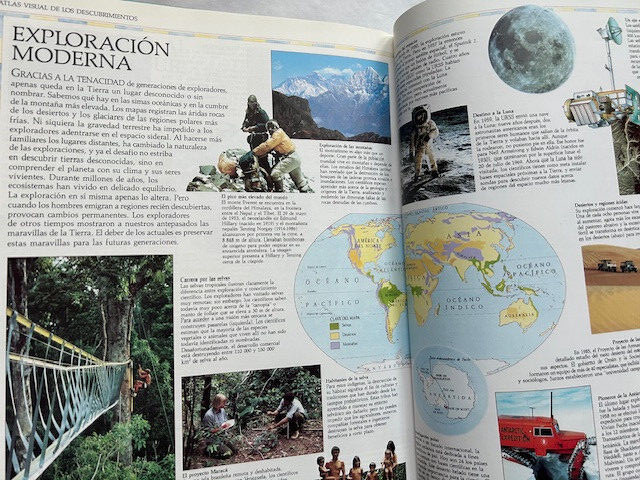Atlas visual de los descubrimientos, hardcover, 64 clean pages, 10.5 in x 14 in