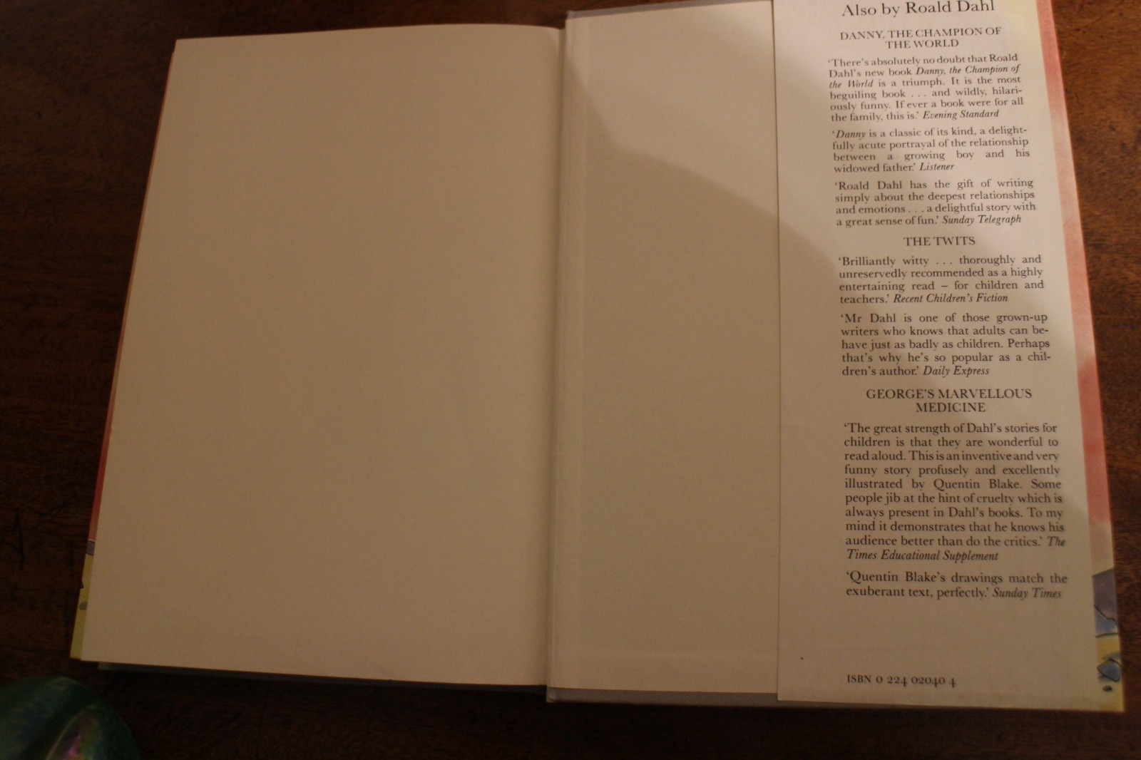 The BFG Roald Dahl First Edition 1st Print Jonathan Cape signed Quentin Blake