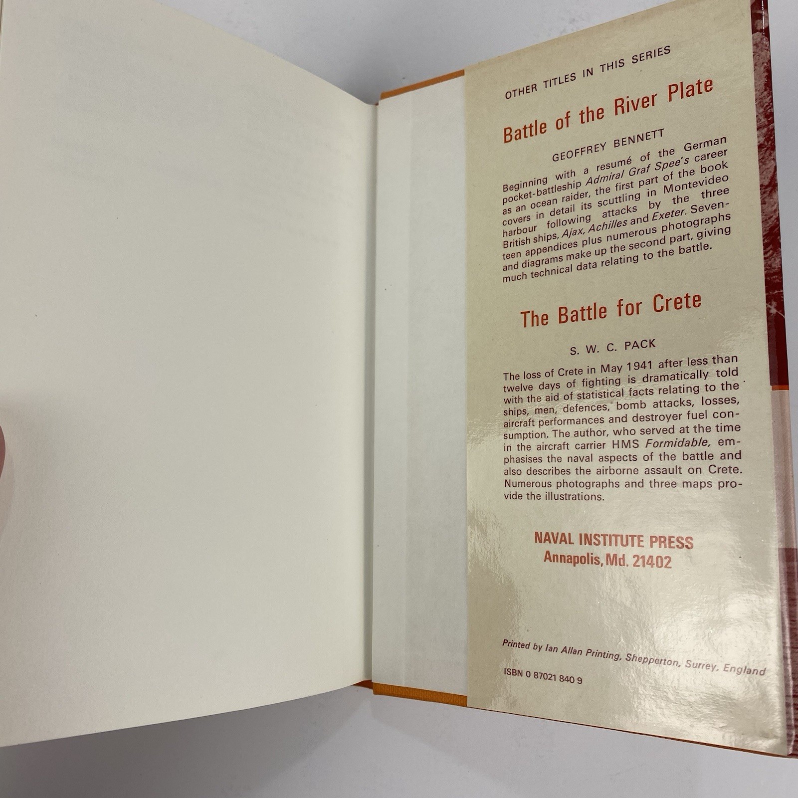 Loss Of The Bismarck Vice Admiral B.B. Schofield Naval Institute Press HCDJ 1972