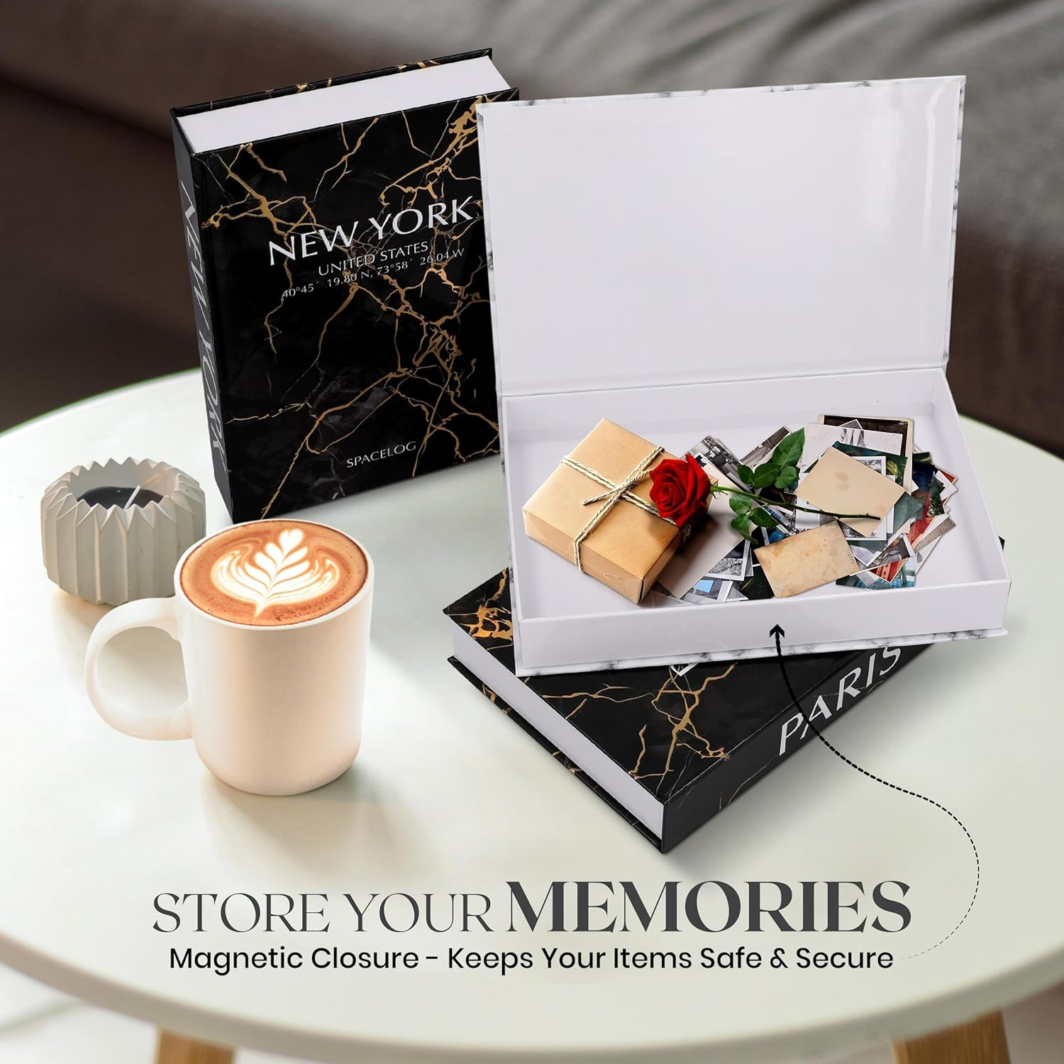 Decorative Books for Home Decor – Set of 3 Faux Coffee Table Books for Modern Ho