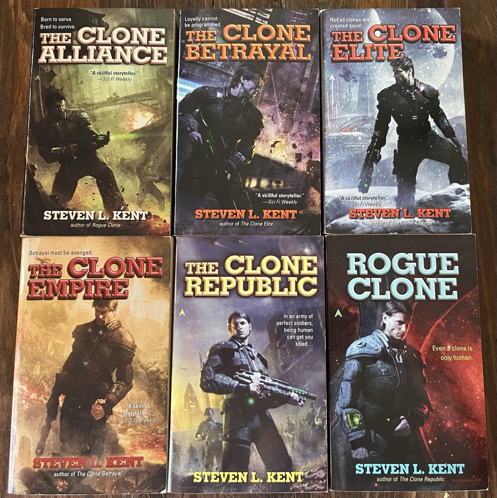 CLONE REPUBLIC Military Future War Lot of 6 SF Paperbacks by Steven Kent