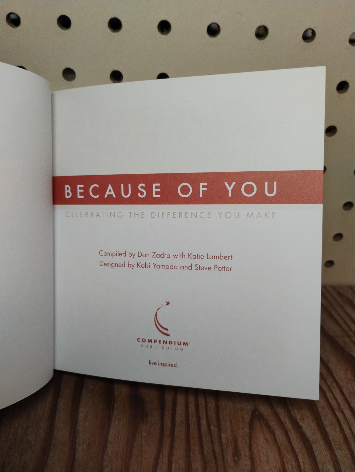 BECAUSE OF YOU Compiled by Dan Zadra with Katie LambertDesigned by Kobi Yamada