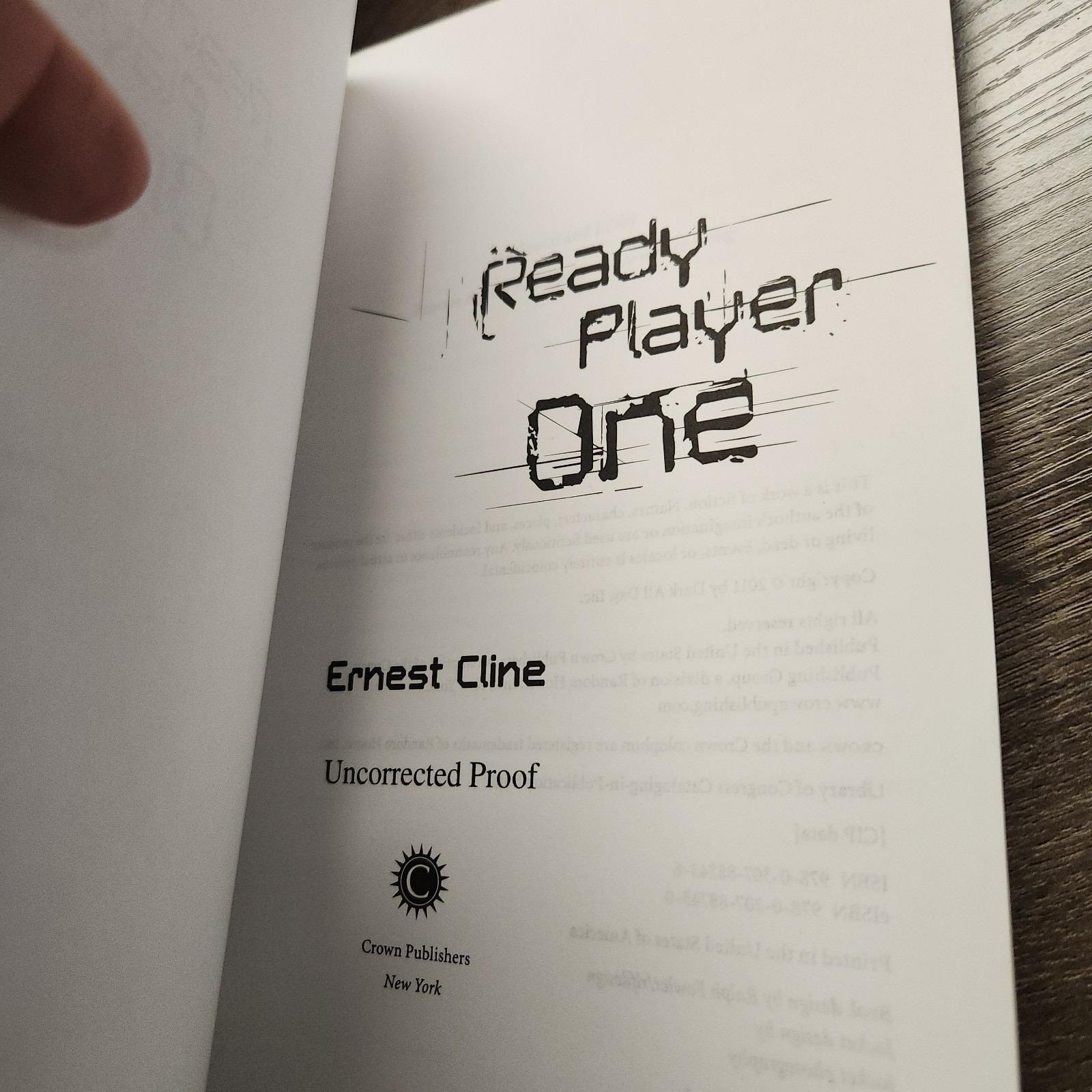 Ready Player One Ernest Cline Advance Reader’s Edition RARE Uncorrected Proof VG