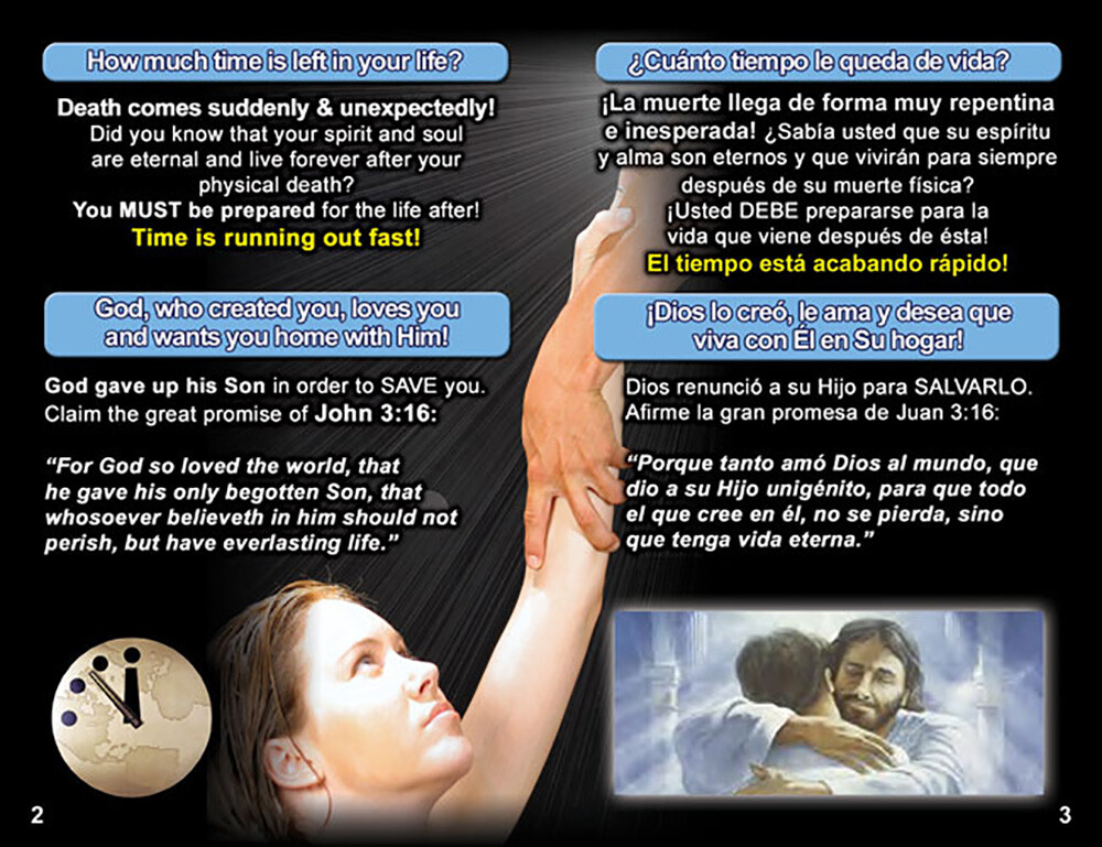 English & Spanish Gospel Tracts, 40 PK in 4 Covers, 20 Pages Each, Best Seller!
