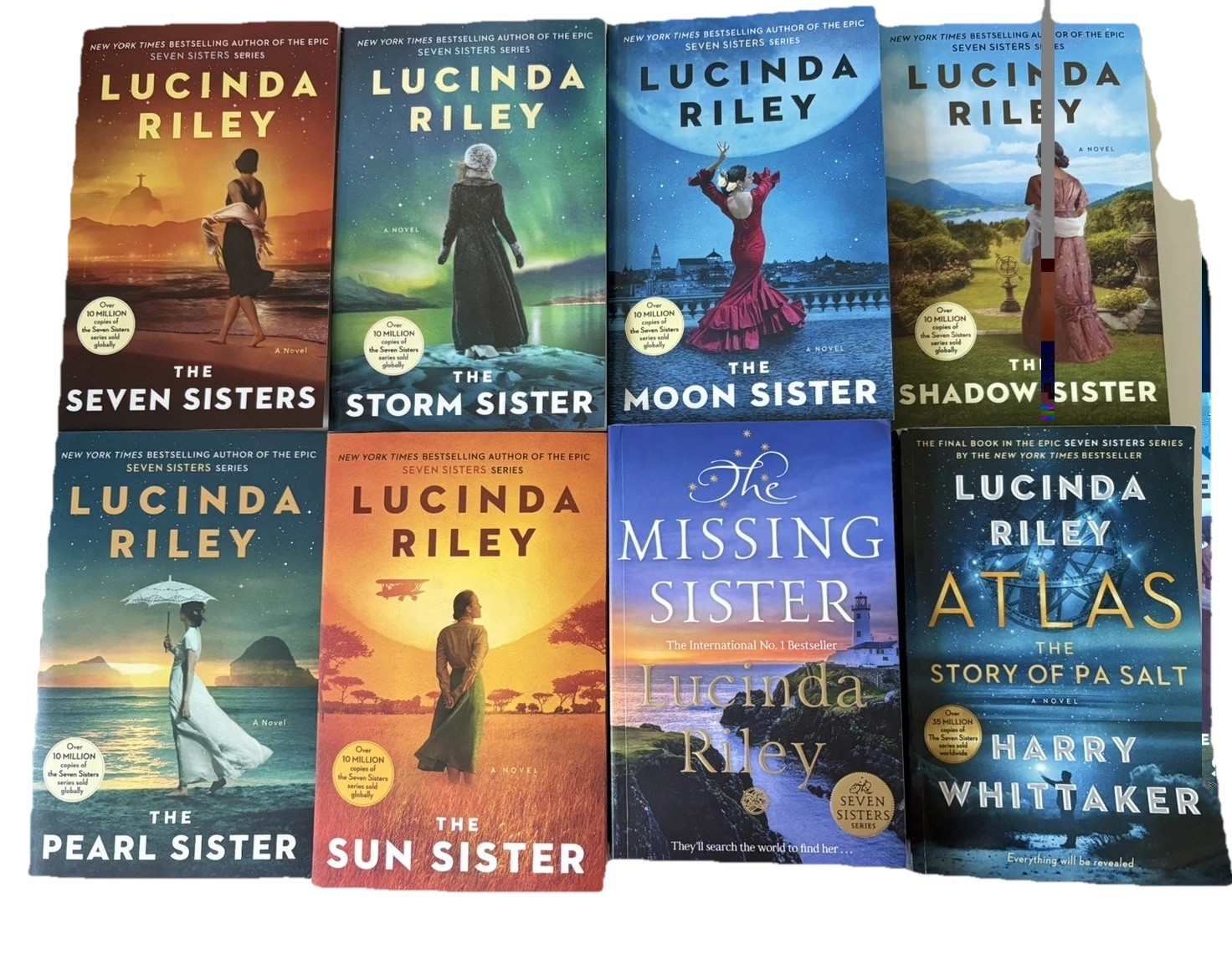 Eight (8) LUCINDA RILEY trade paperbacks in The Seven Sisters Series