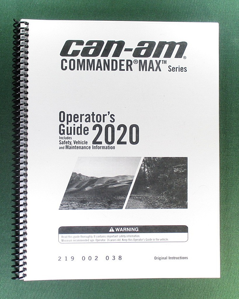 2020 Can-Am Commander MAX DPS 800R Owner’s Manual: 195 Pages & Protective Covers