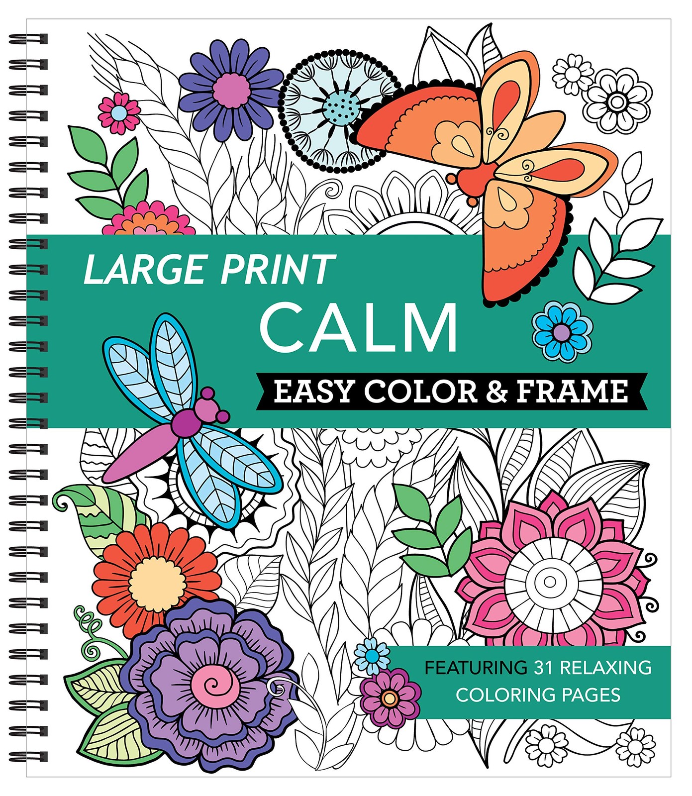 Large Print Easy Color & Frame – Calm (Stress Free Coloring Book)
