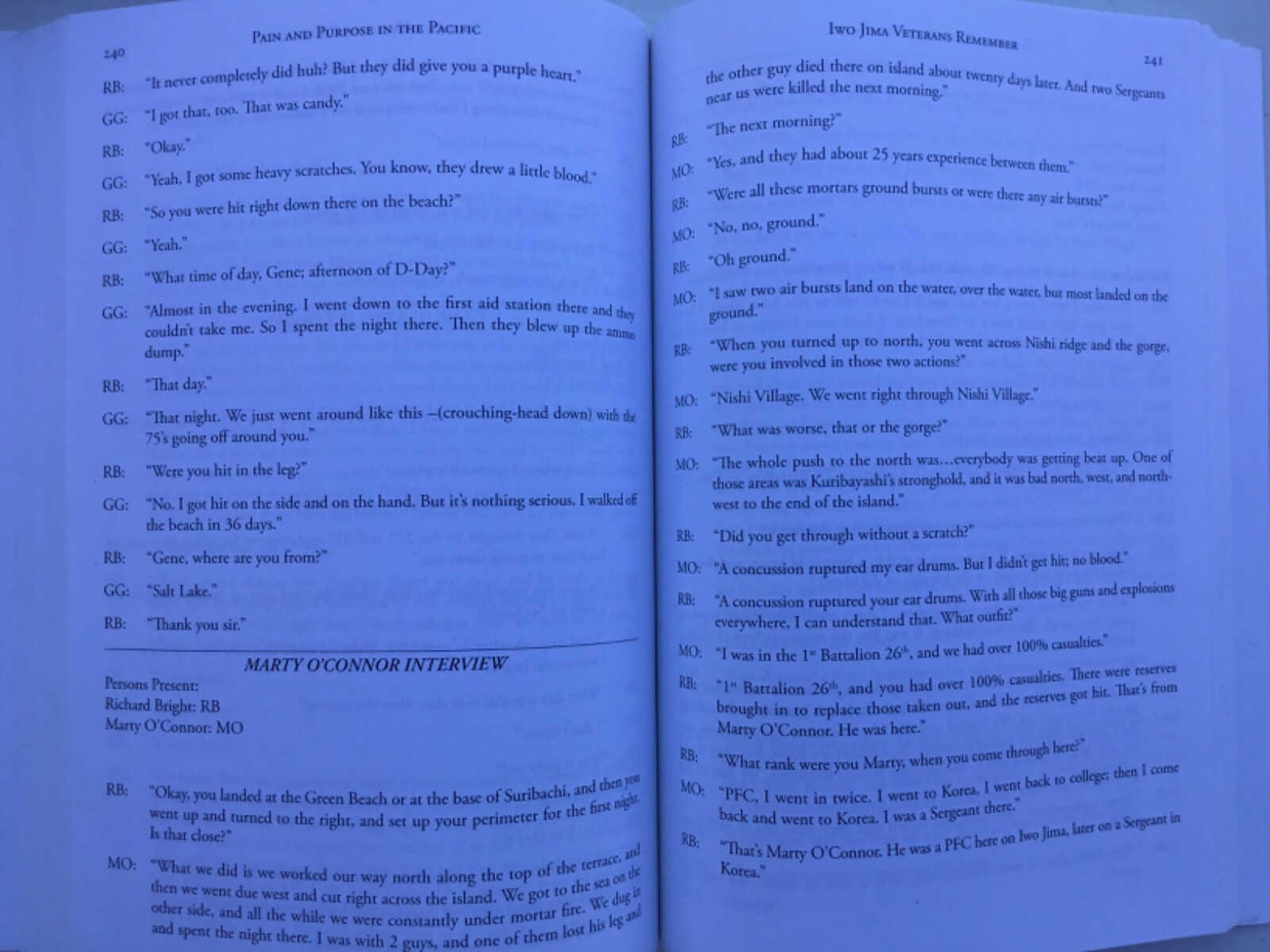Pain & Purpose In the Pacific: True Reports Of War Richard Carl Bright Iwo Jima