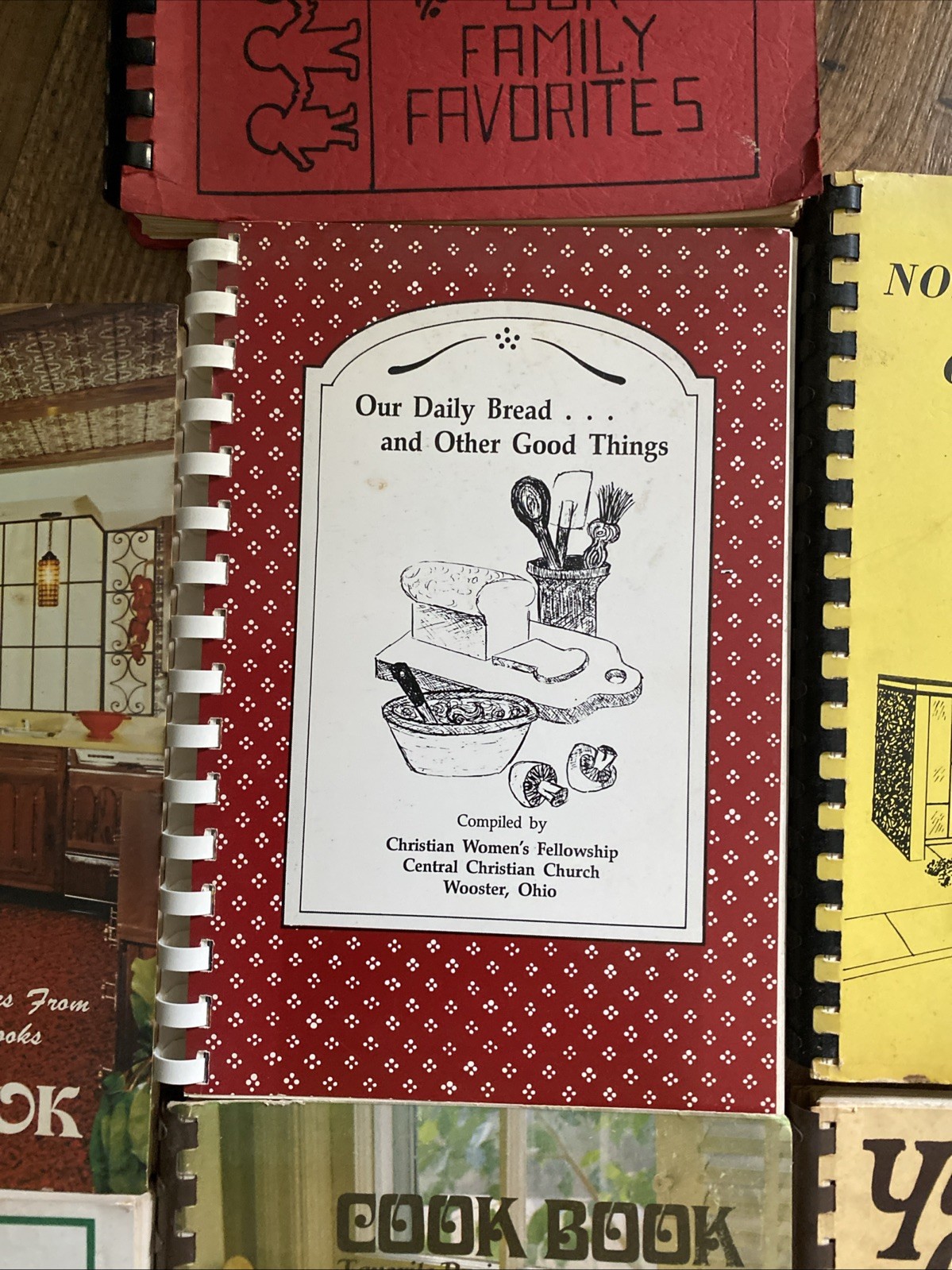 Lot of 7 Spiral Bound Cookbooks Church 1970’s Vtg #402