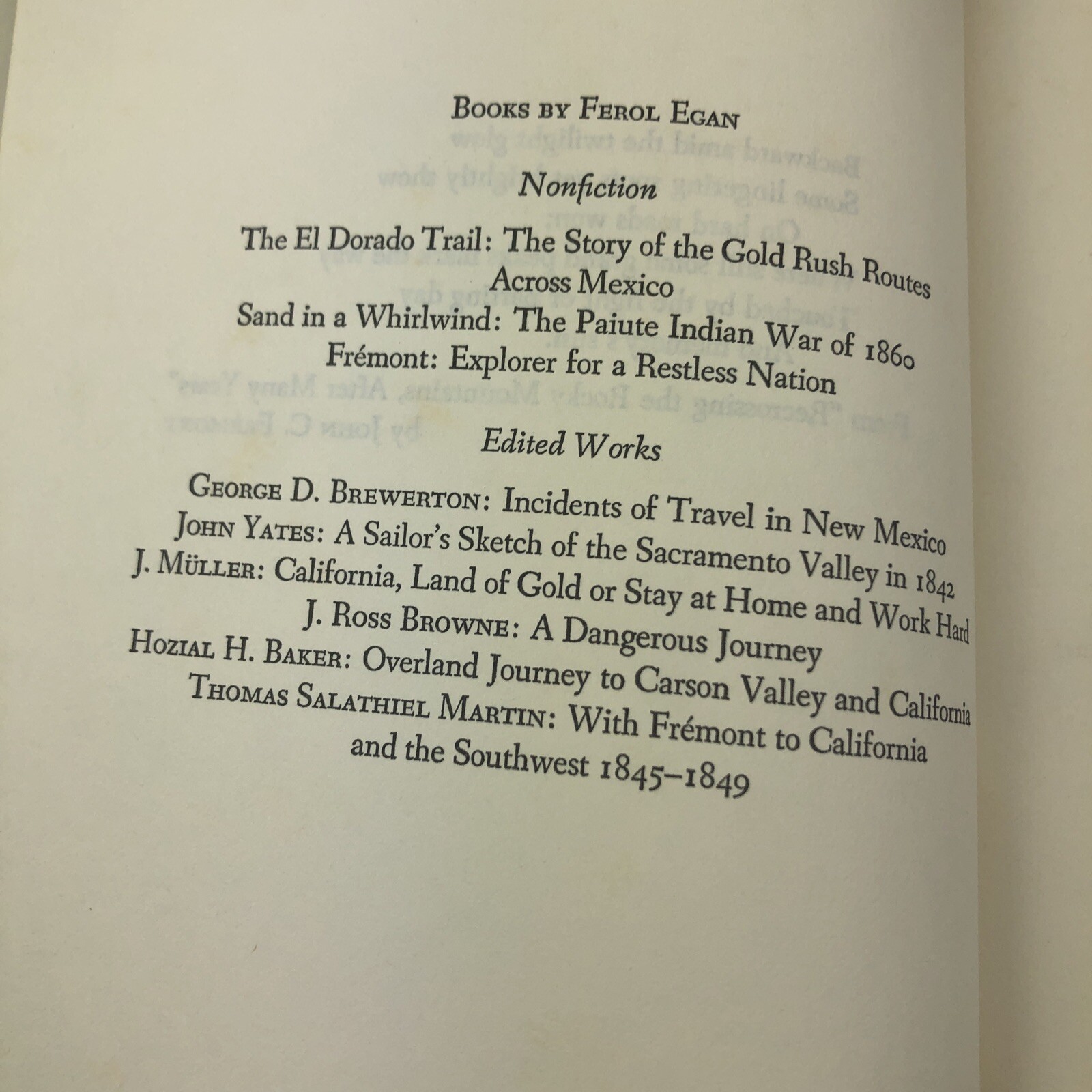 Fremont Explorer for a Restless Nation Ferol Egan 1977 1st Edition HC/DJ