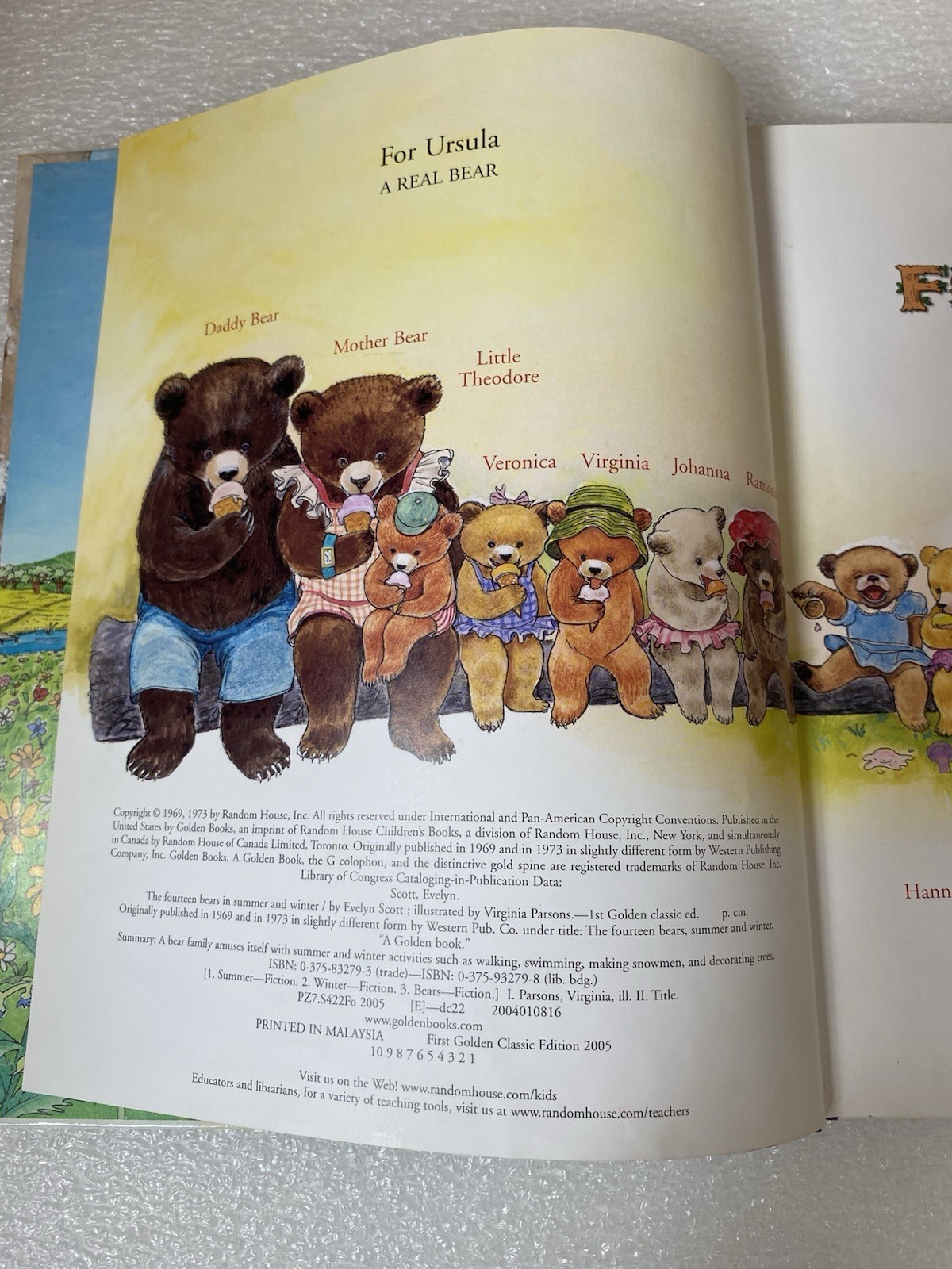 The Fourteen Bears in Summer and Winter By E. Scott-First Golden Classic Edition