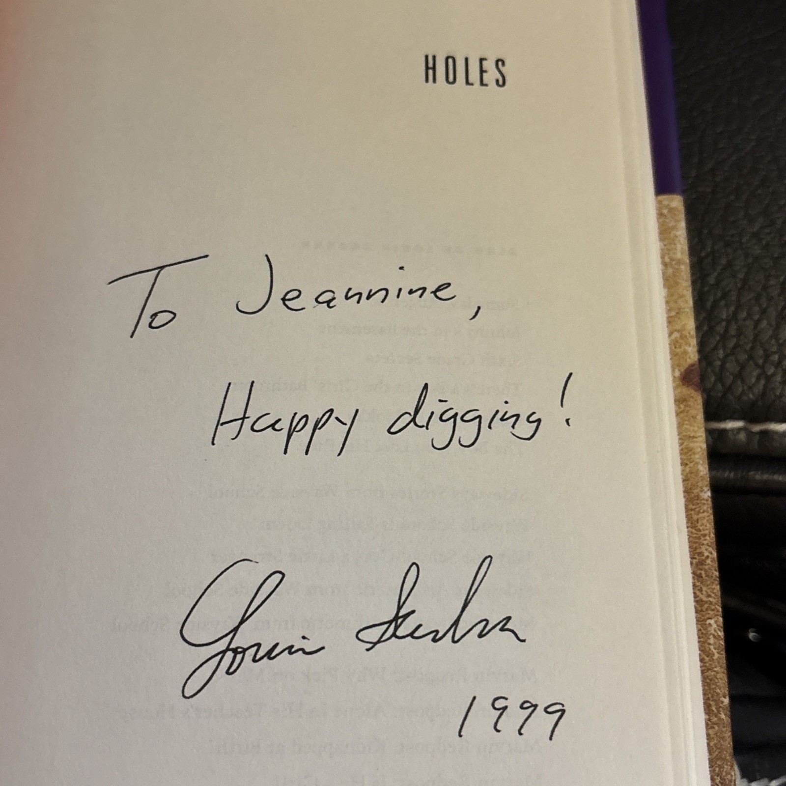 Holes Louis Sachar (1998) 1st Edition Signed And By The Author