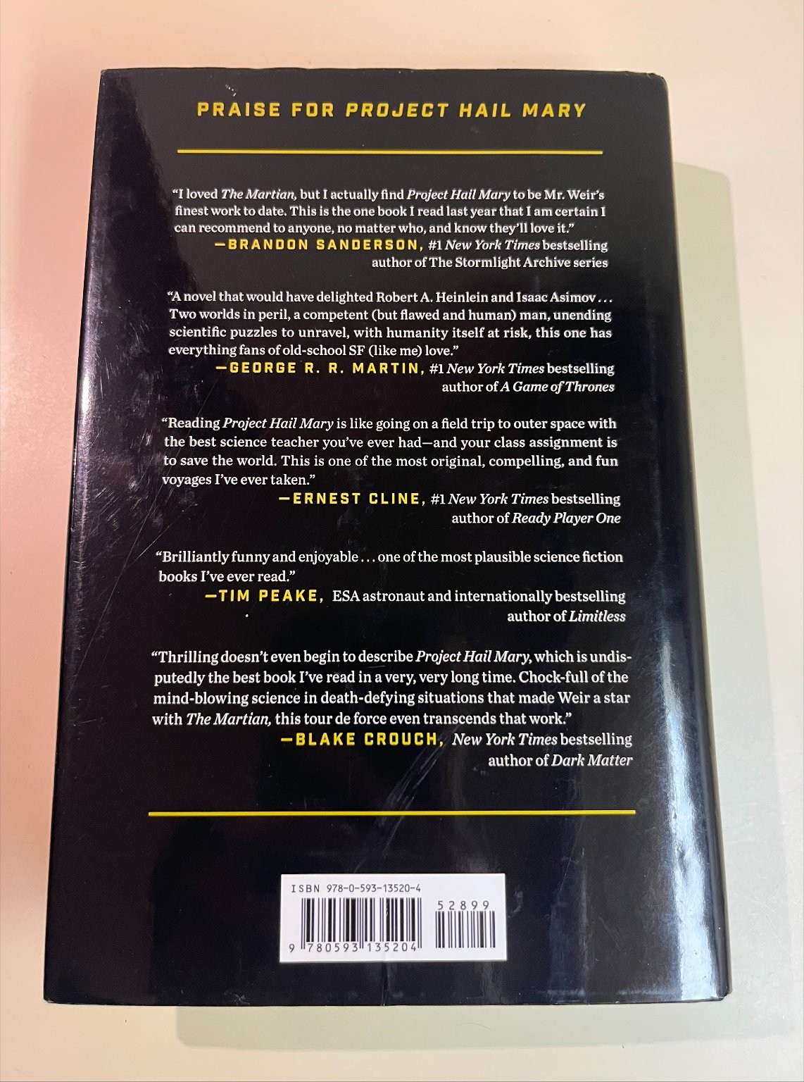 Project Hail Mary, Andy Weir, 2021 Stated First Edition / Printing, Hardcover DJ