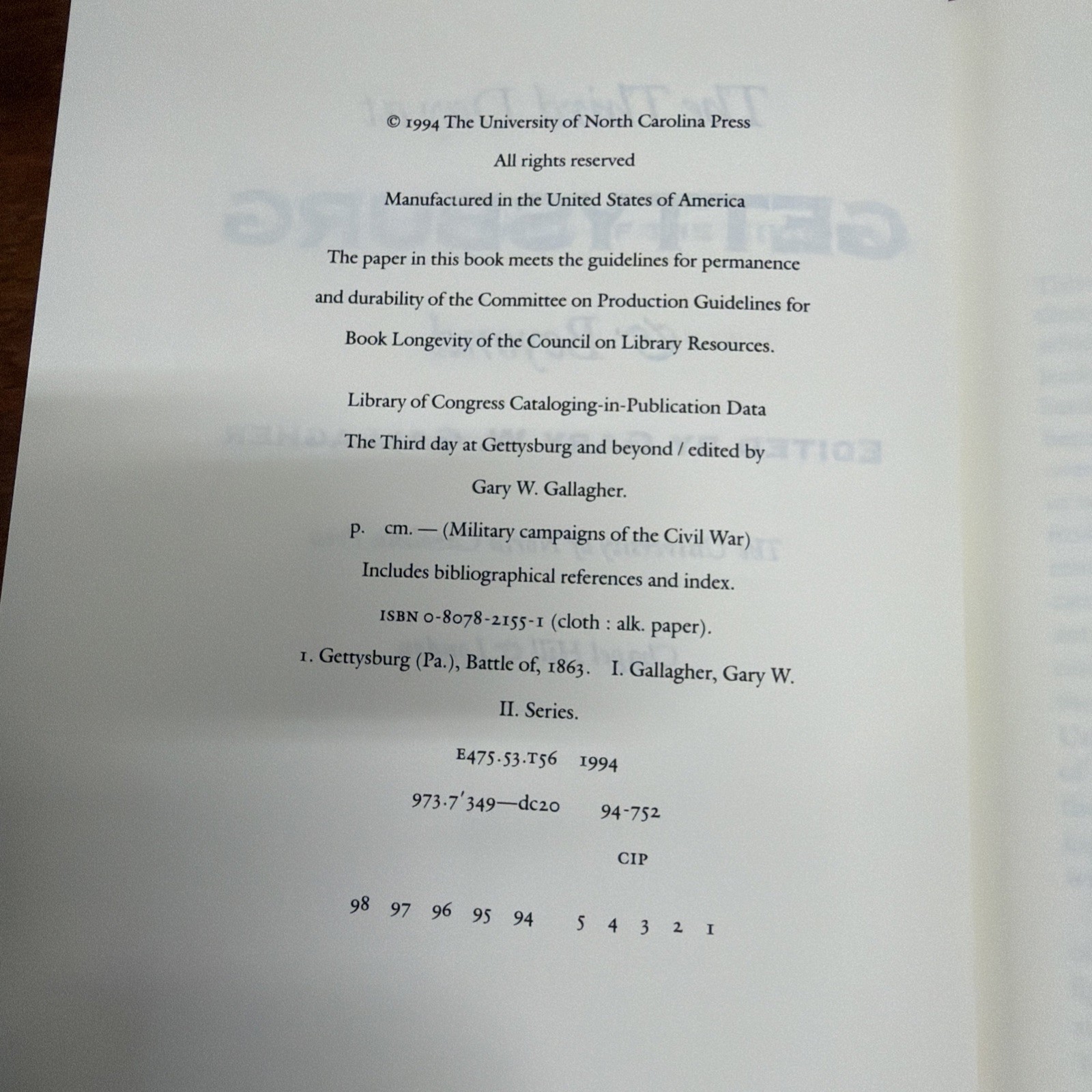 The Third Day at Gettysburg & Beyond by Gary W. Gallagher Hardcover Book