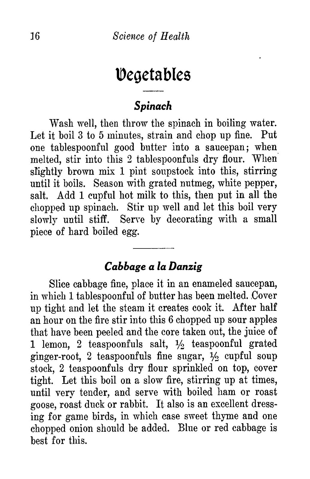 1912 Science Of Health German Cook Book 30 Pages