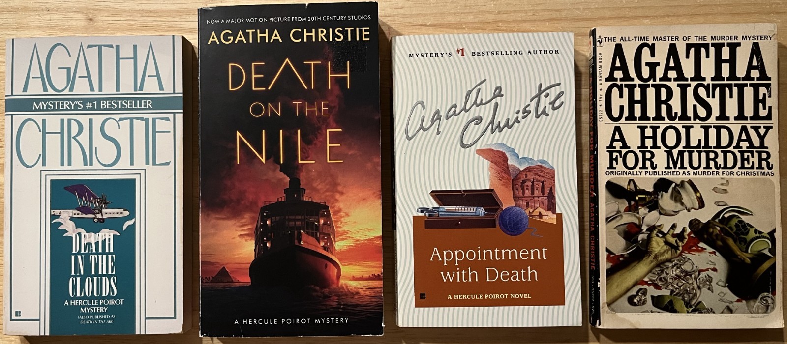 Lot of 4 Agatha Christie: Death Clouds~Nile~Appointment~Holiday Murder(Poirot)PB