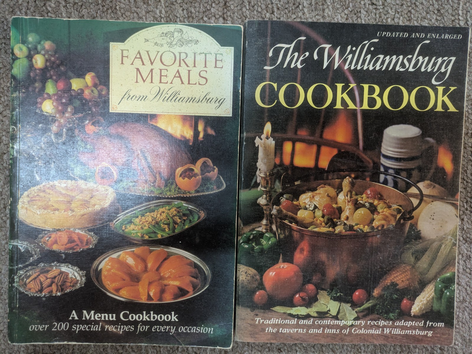 Lot Of 2 VINTAGE Williamsburg Cookbooks – Favorite Meals (1984) & Cookbook 1976