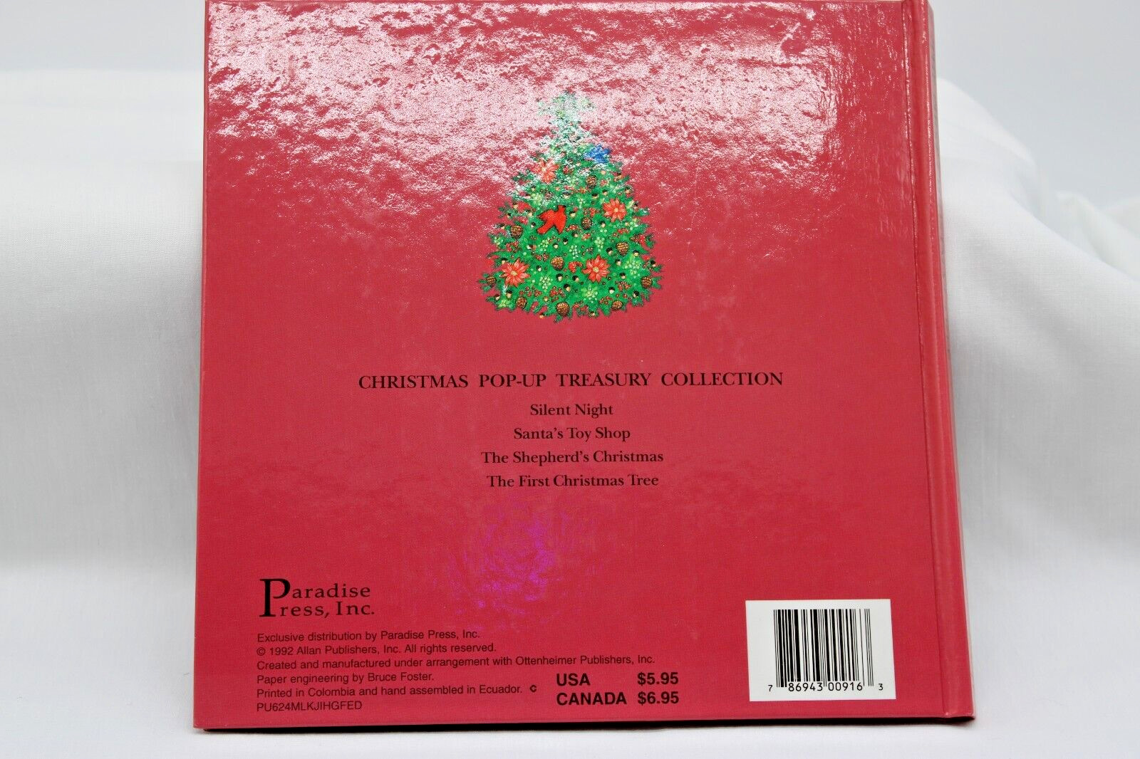 1992 Christmas Pop-up Books Lot of 5 Hard Cover Treasury Collection Vintage