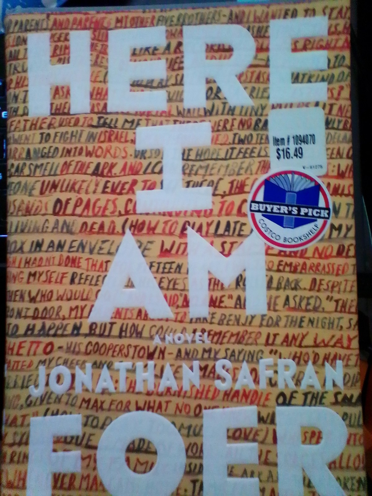 Here I Am, Foer, Jonathan Safran, Farrar Straus and Giroux FIRST EDITION LIKE NW