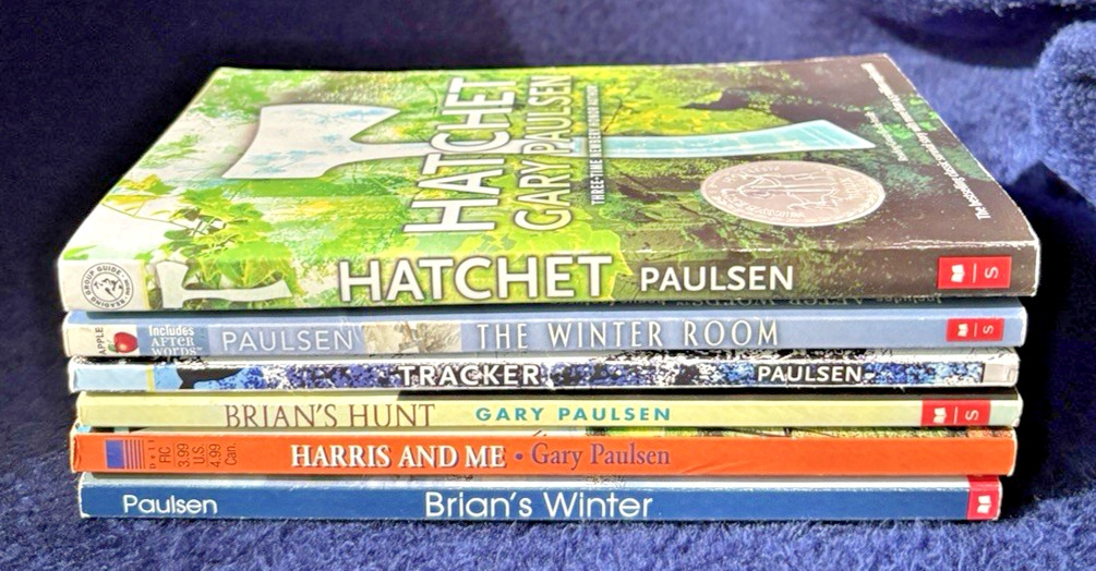 Gary Paulsen Lot 6 Books Hatchet Brian Tracker Winter Newbery Grades 4th-6th