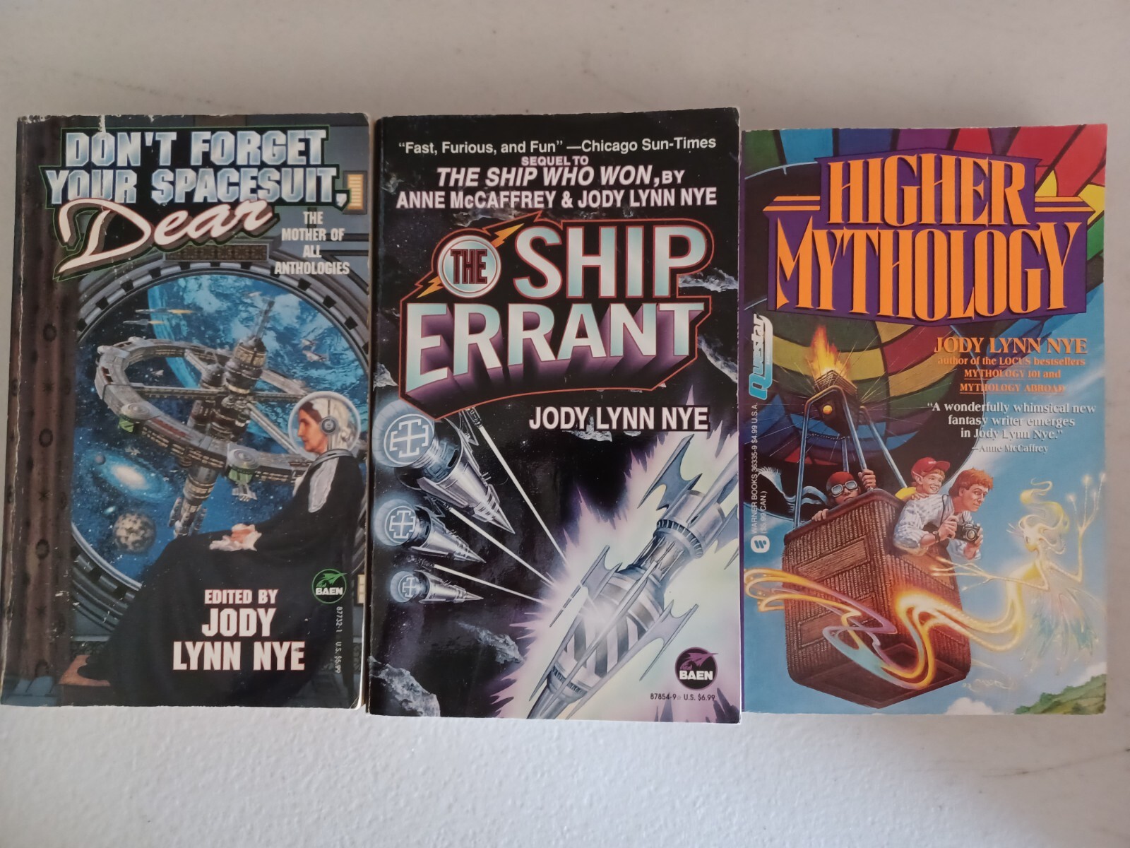 Lot of 3 Jody Lynn Nye PB-SHIP ERRANT,HIGHER MYTHOLOGY, DONT FORGET SPACESUIT