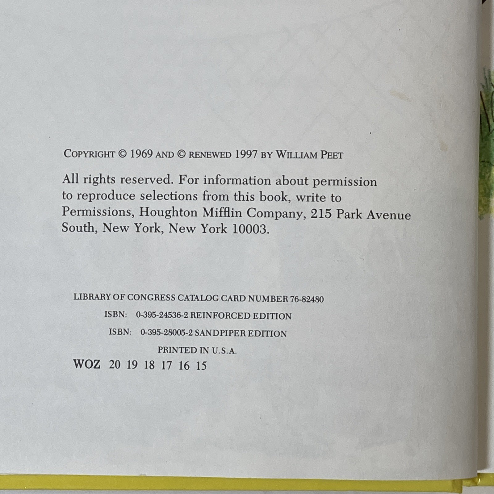 Fly Homer Fly Bill Peet Hardcover Library Binding Copyright 1969 Renewed 1997