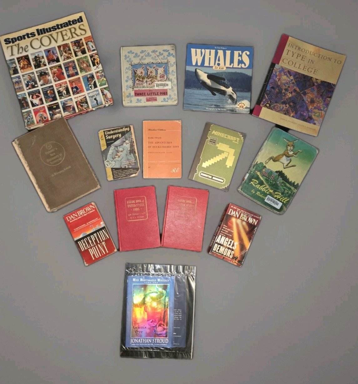 Wholesale Book Lot 14 Books Classics Thrillers Reference Kids Coin Books Bundle