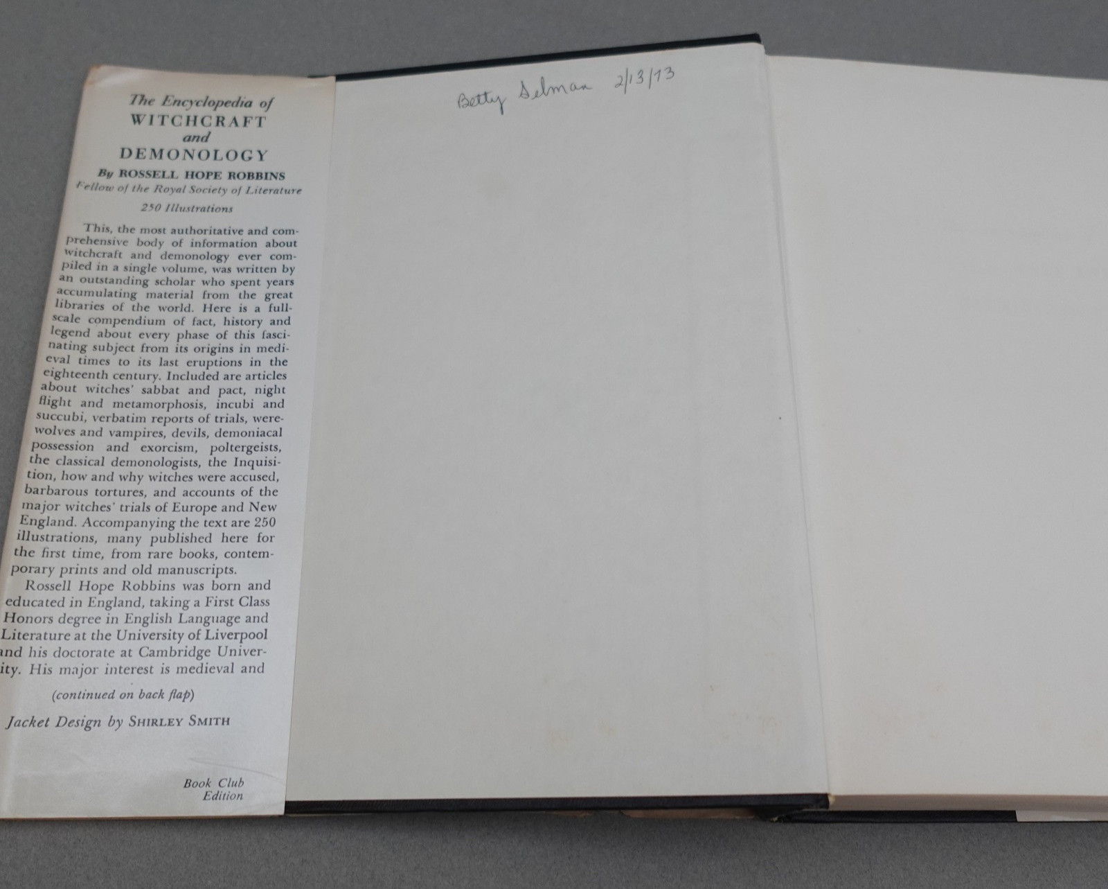 1959 The Encyclopedia of Witchcraft and Demonology by Rossell Hope Robbins BCE