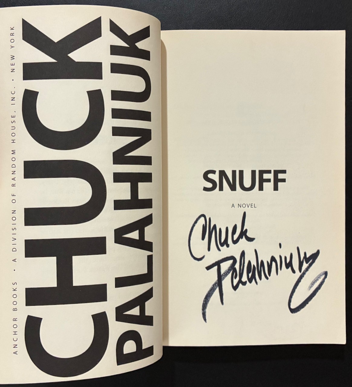 Chuck Palahniuk Snuff SIGNED 1st Printing + Choke + Make Something Up PB Lot VG+