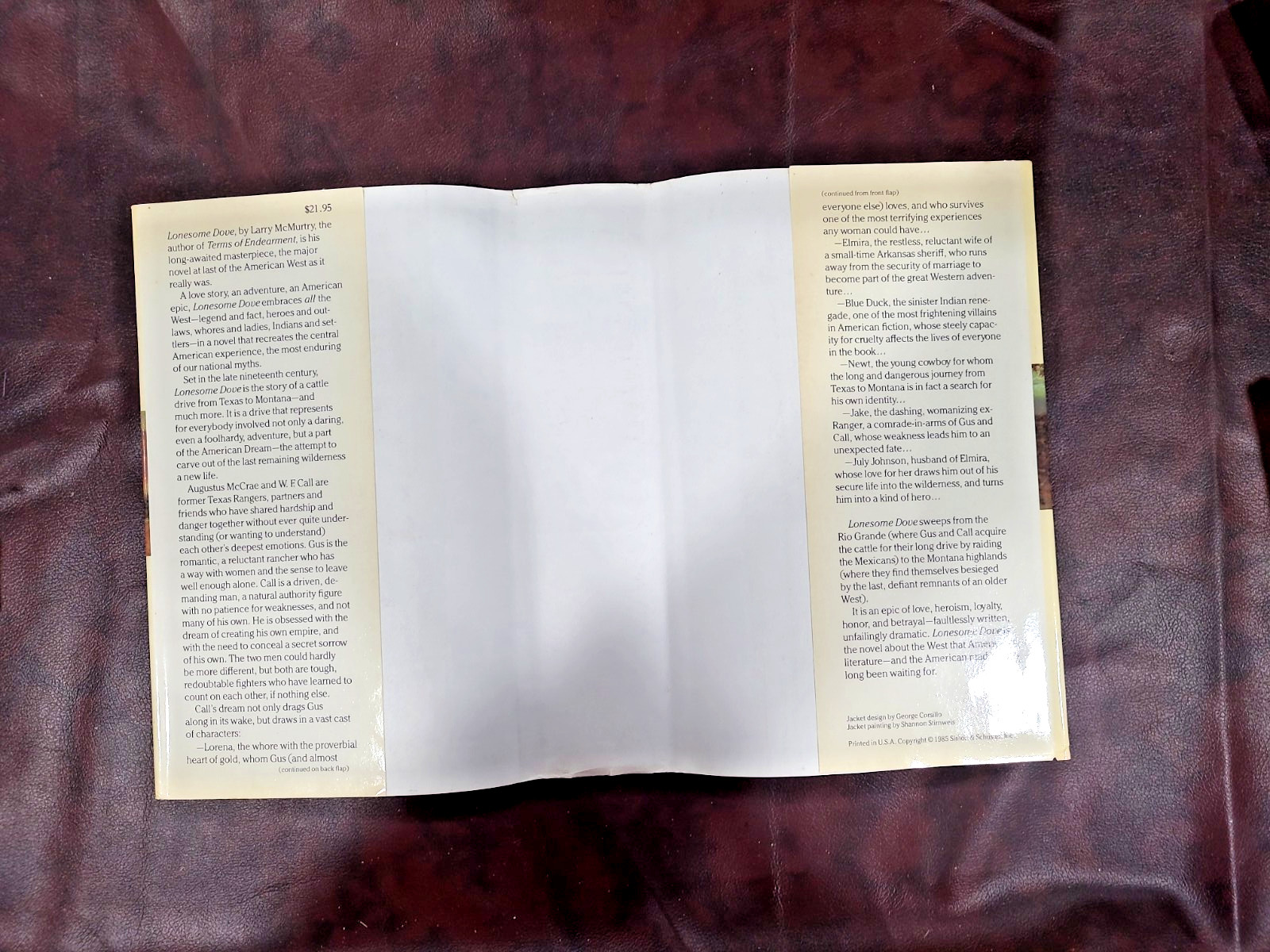 Lonesome Dove – Larry McMurtry (1985, Hardcover) First Edition/15th Printing