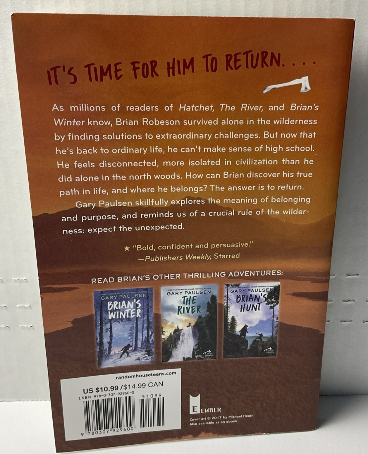 A Hatchet Adventure Ser.: Brian’s Return by Gary Paulsen (2012, Trade Paperback)
