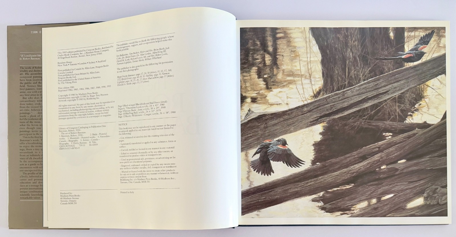 BOOK + artist-signed calendar, The Art of Robert Bateman, hardcover, 180 pages