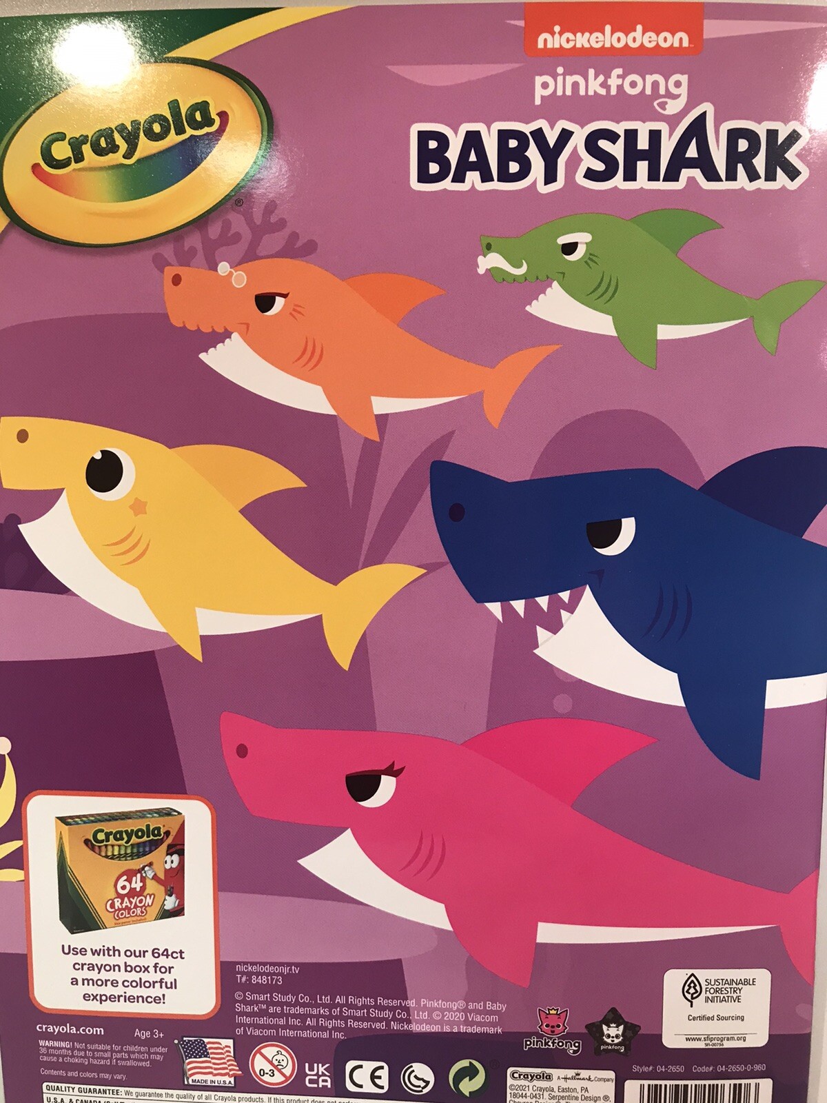 Baby Shark 48 Pages CRAYOLA Coloring Book Nickelodeon NEW