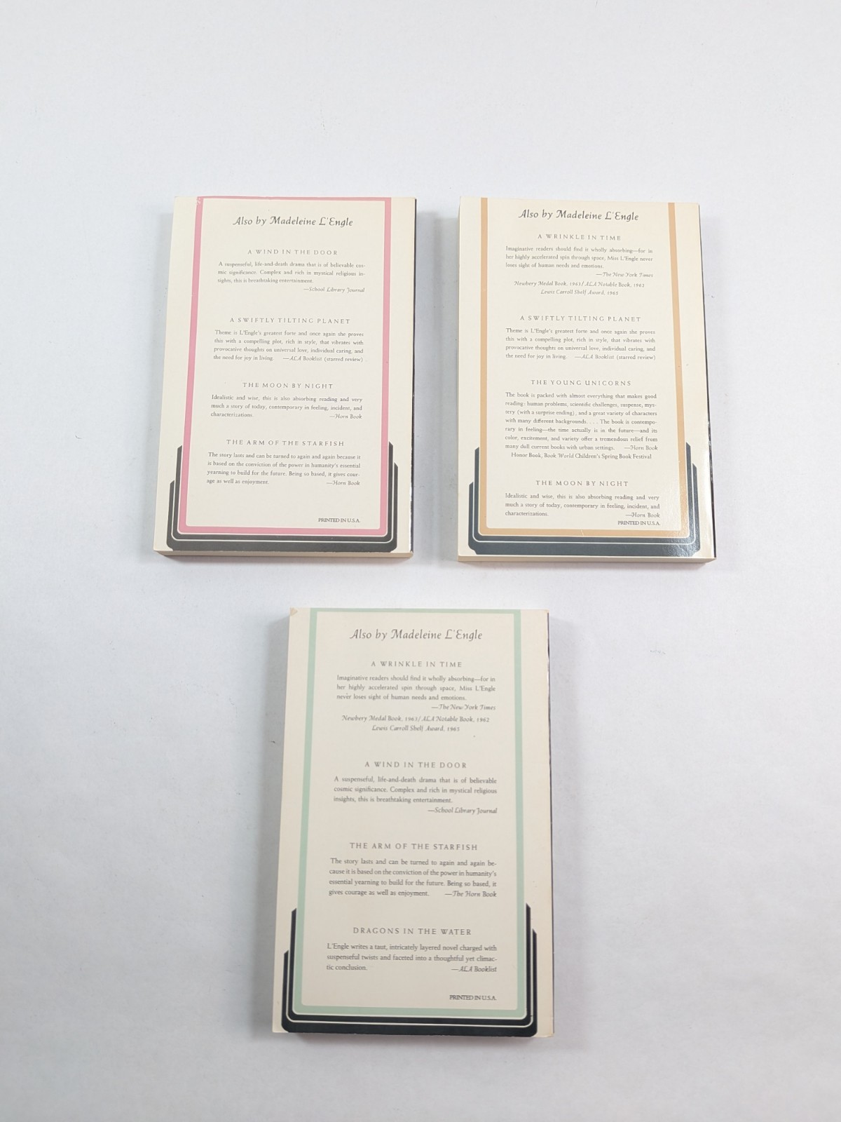 Lot of 3 A Wrinkle in Time Books 1-3 by Madeleine L’Engle Paperback 1970s