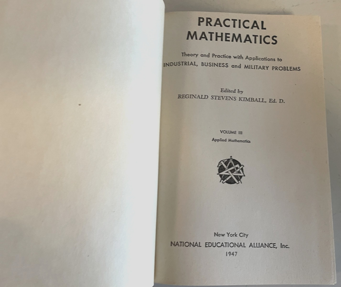 Vintage 1945 Practical Mathematics Vol 3 National Educational Alliance RARE Read