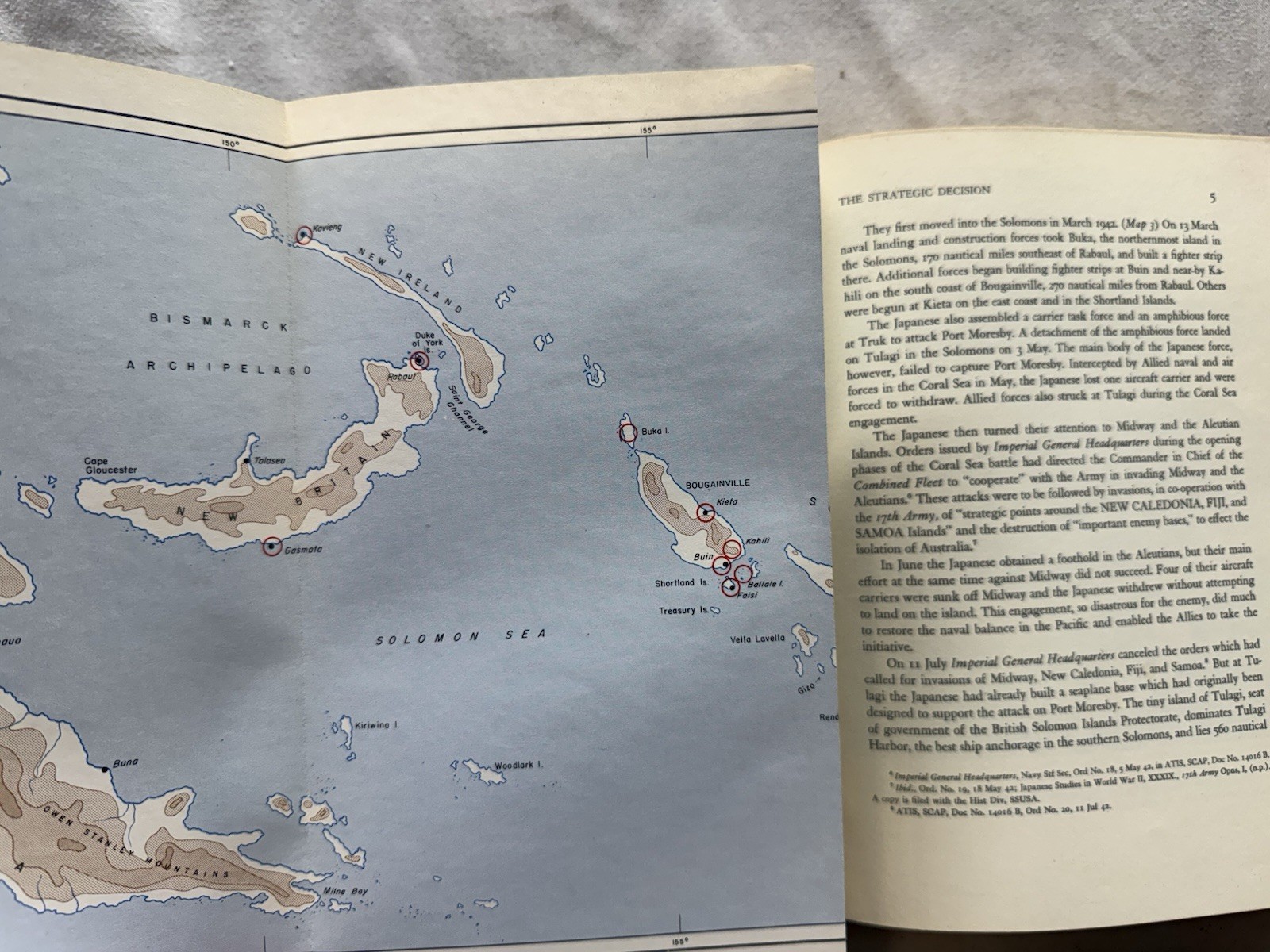 U.S. Army World War II (Green 1949 HC Book) War In Pacific: Guadalcanal ~ Maps