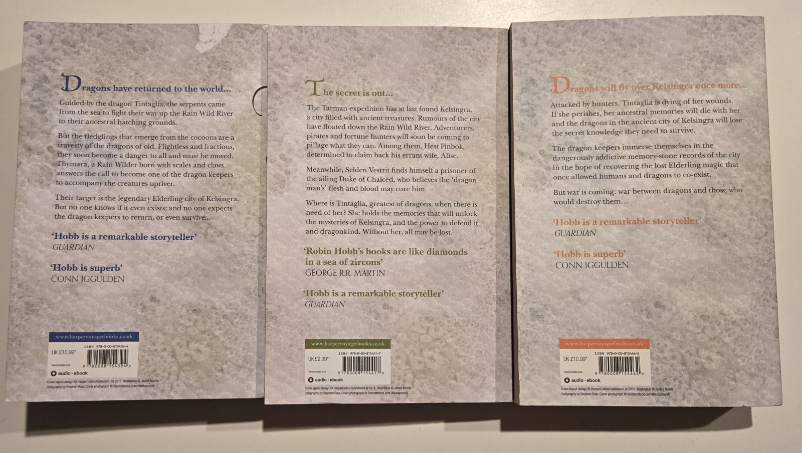 The Rain Wild Chronicles Books 1, 3 & 4 (Missing Book 2) Robin Hobb Paperback LN