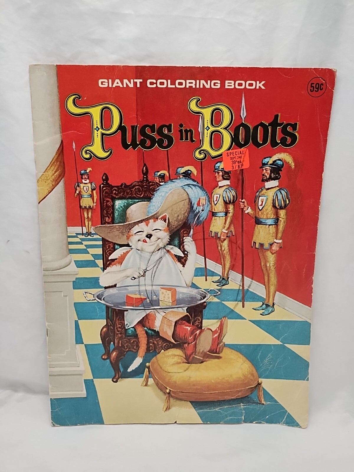 *16 Pages Used*1970s Puss In Boots Giant Coloring Book
