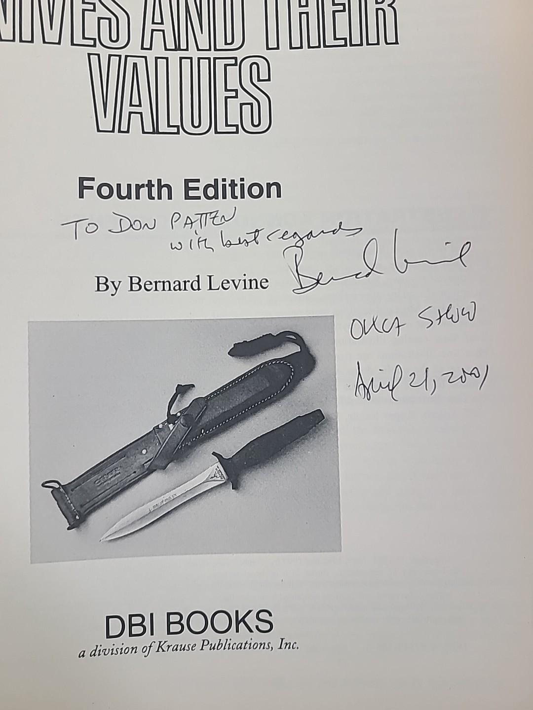 Levi’s guide to knives and their values SIGNED by Bernard Levine