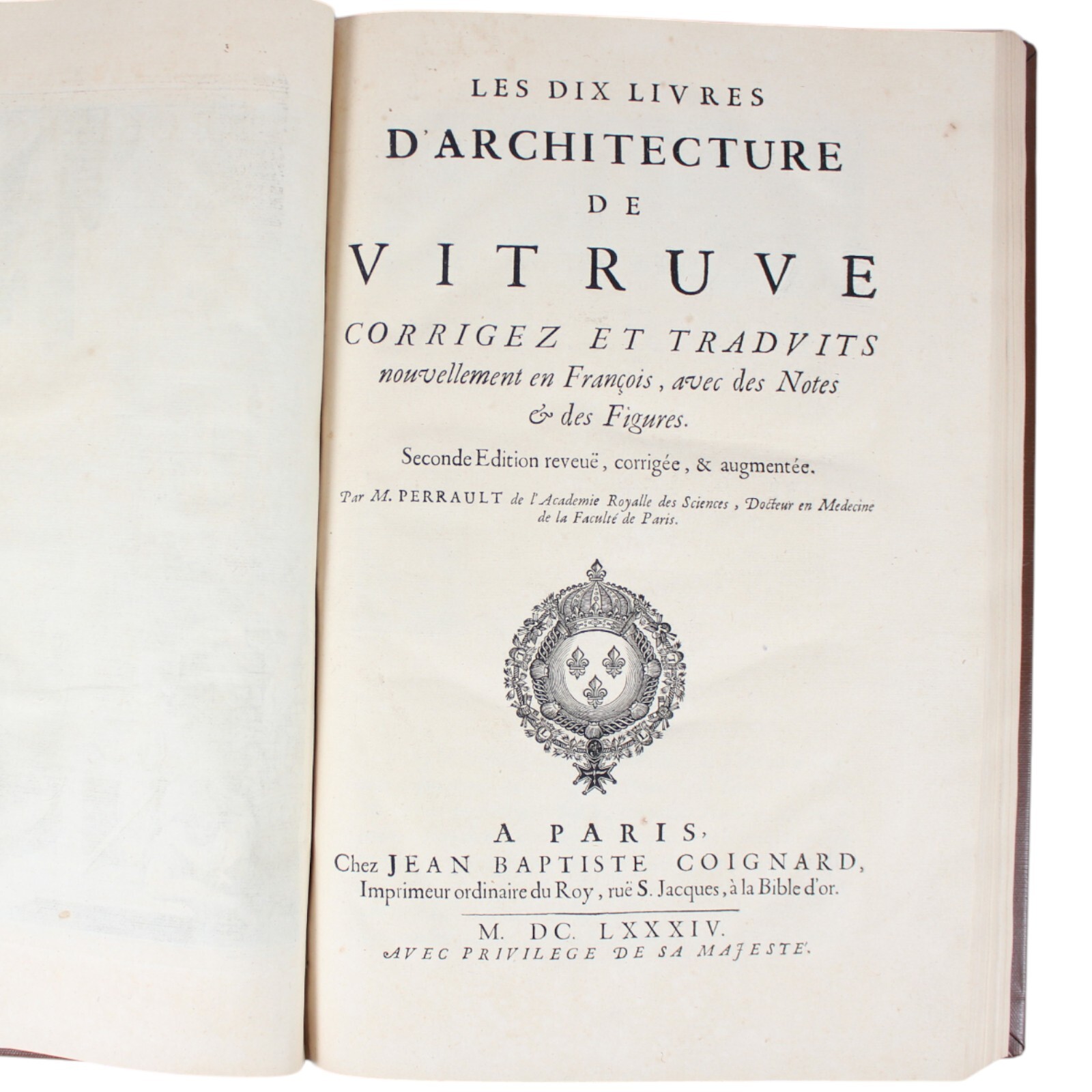 1684 Architecture VITRUVIUS Ten Books 2nd Ed Enlightenment Renaissance Engraving