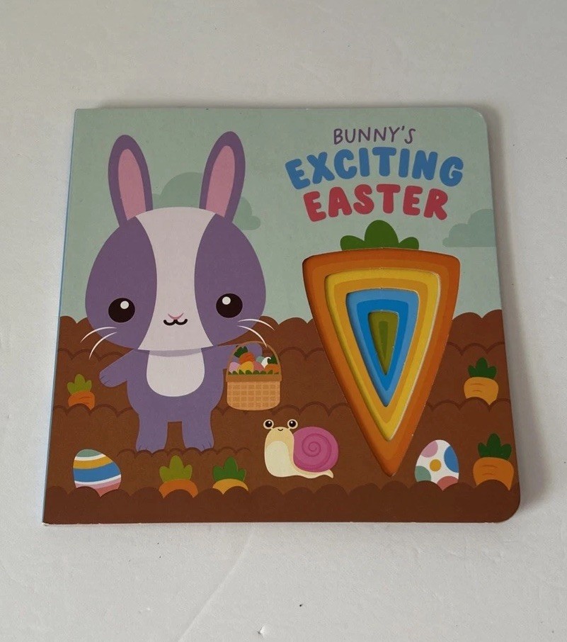 Easter Board Book BUNNY’S EXCITING EASTER Kids Book 6×6 inches