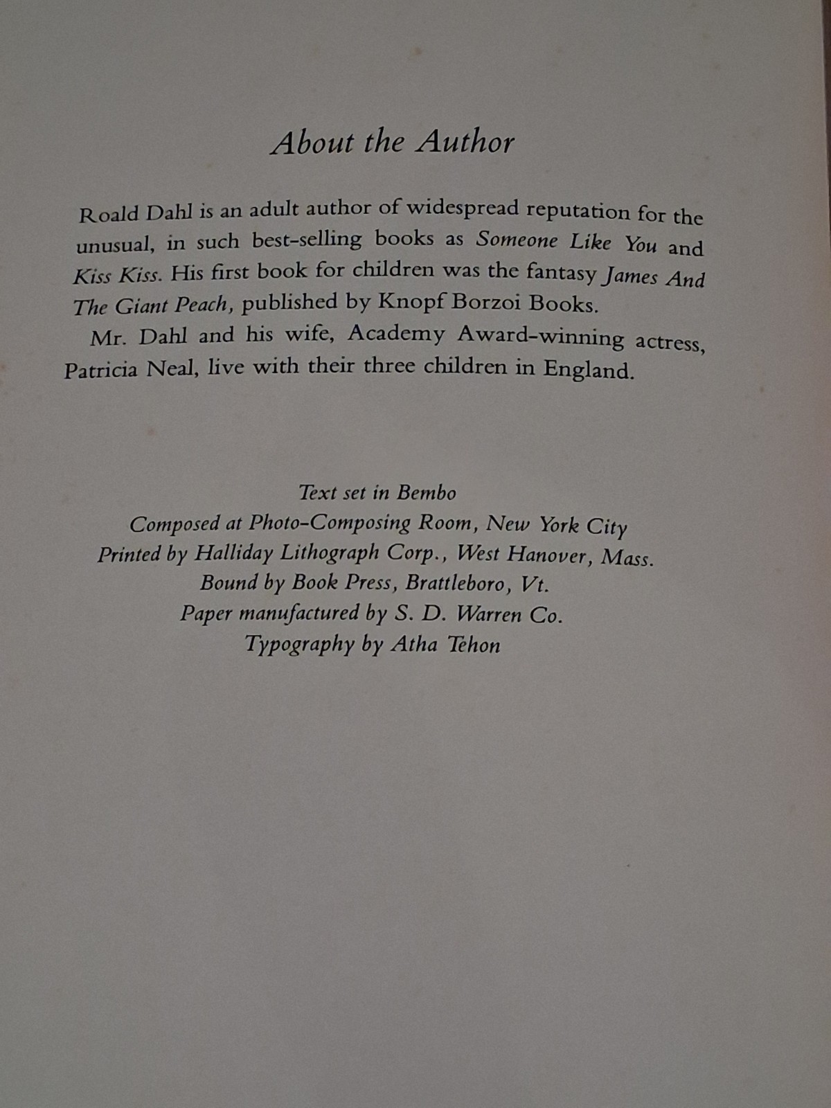 Roald Dahl Charlie and the Chocolate Factory 1st edition 1st printing 6 lines