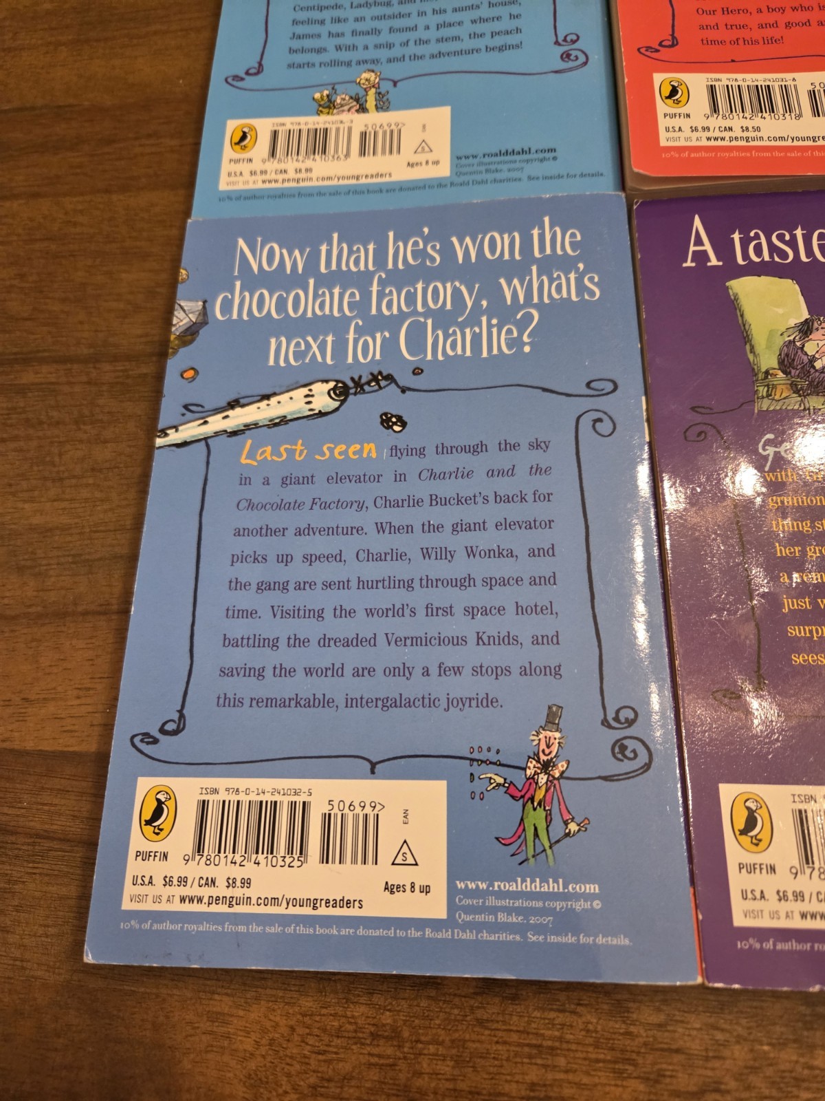 Lot of 6 Roald Dahl Paperback Books Matilda Charlie and Chocolate Factory BFG