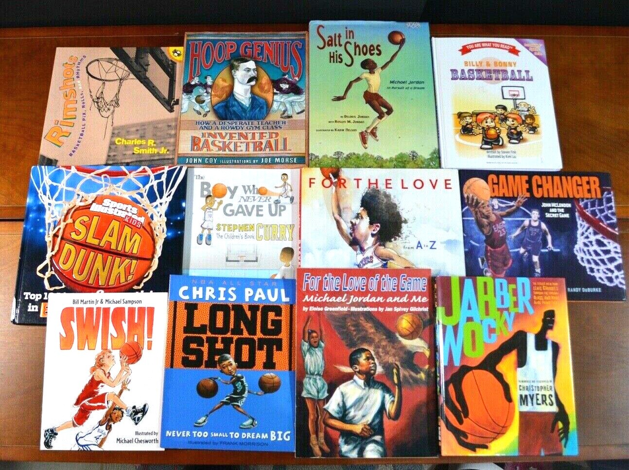 Lot 12 Basketball Theme Picture Books Athletes Sports Dribble Slam Dunk Game L4